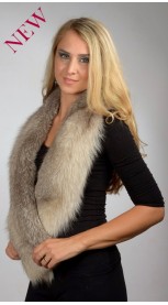 Fox fur scarf -  sapphire grey